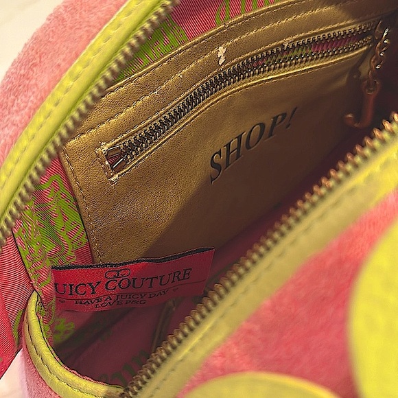 Vintage Juicy Couture Pink and Green Satchel Y2K Terry Bowling Bag - Picture 11 of 15